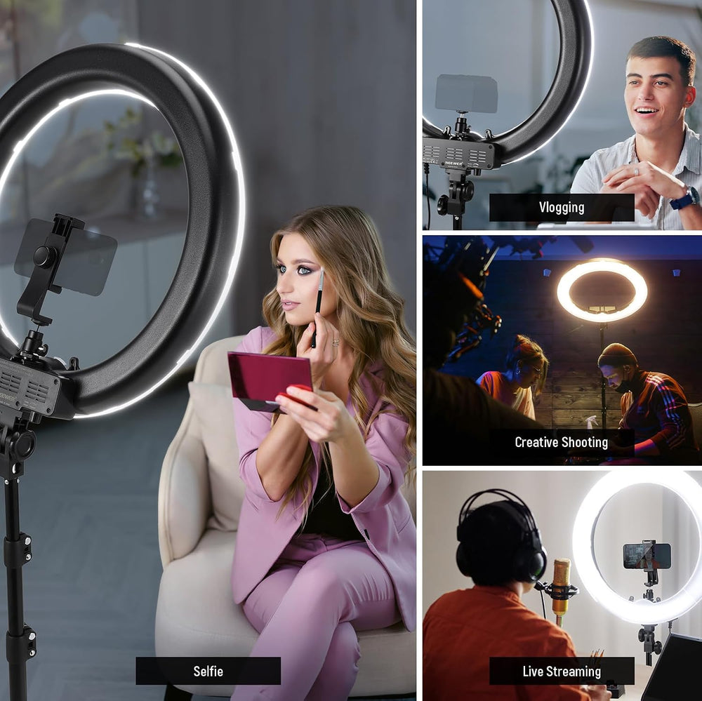 NEEWER 55W 18"/45cm Ring Light Kit [New Version], with Tripod Stand, RL-18
