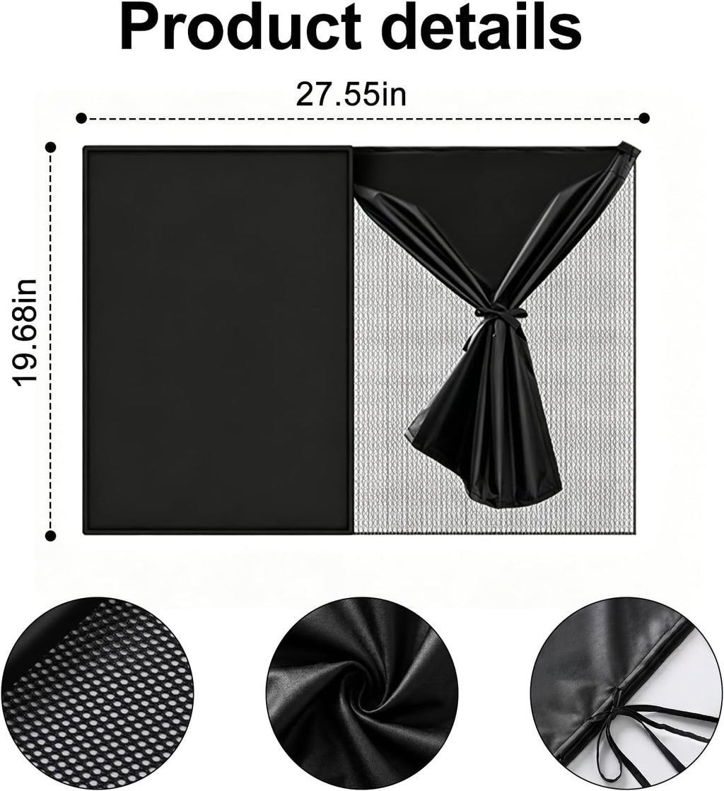 Car Window Shades 2 Pack Magnetic, Dual Layer Blackout & Mesh Sunshade 26.8"x18.5", Rear Side Window Privacy Screen with 10 Magnets, UV Blocking Heat Reduction for Car SUV Truck