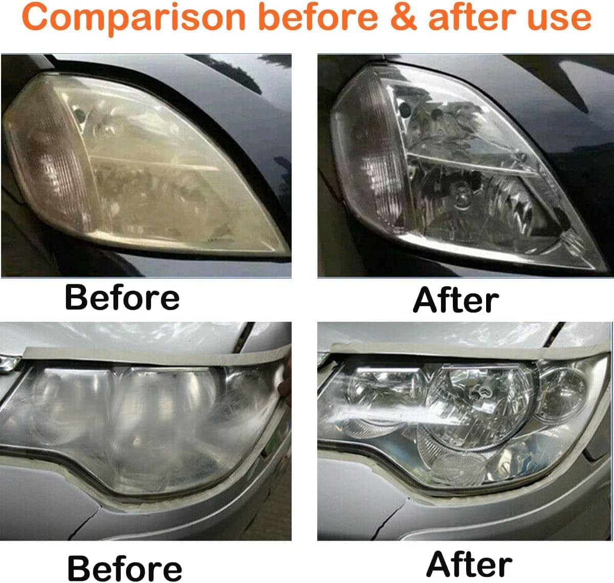 Headlight Repair kit,car Headlight Lens polishing Repair Tool with 200ml car Headlight Repair Fluid, Used to Remove Yellowing, Haze, and Oxidation from taillights and Fog Lights