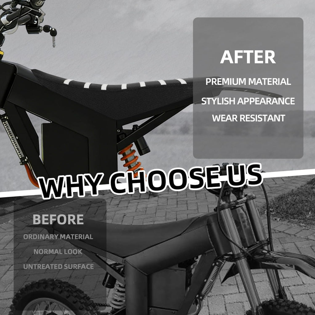 Seat Cover for Tutti Soleil 01,PVC Non-Slip Dirt Bike Cushion Cover for Tuttio Soleil01 Electric Bike Off Road-Black