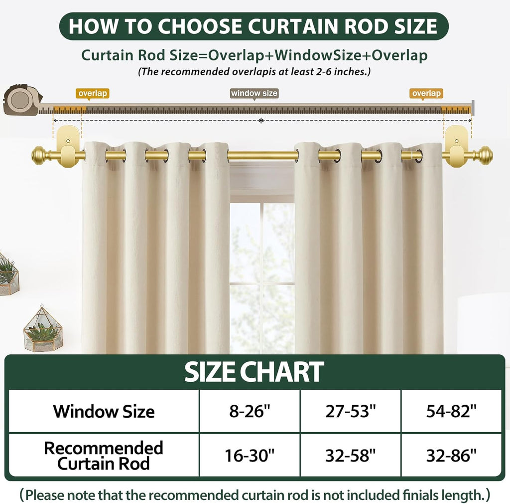 kamanina curtain rods no drilling 2 pack 32-58" on a desk or shelf