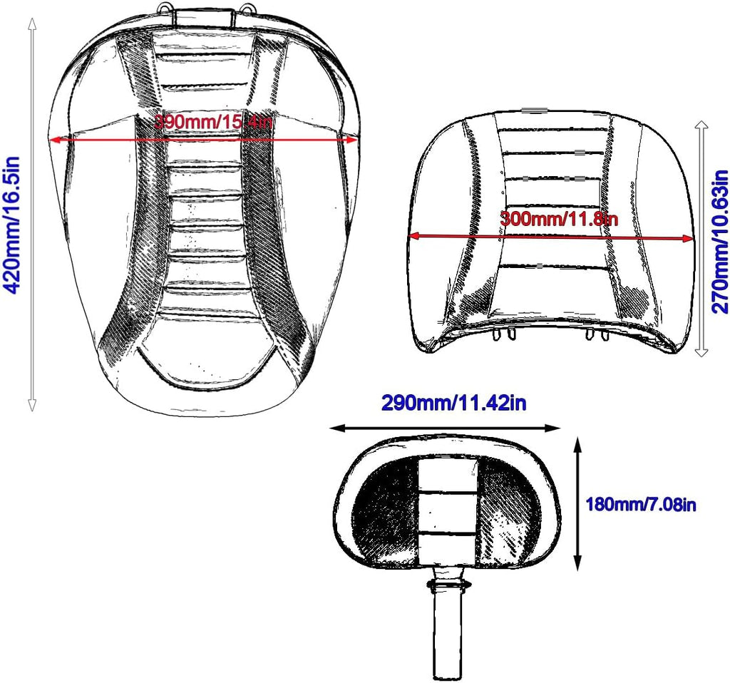 Driver Passenger Solo Seat Backrest Kits Compatible With For Harley Touring Street Road Glide FLHX FLTRX ST 2024 2025 2026 (Black Purple)