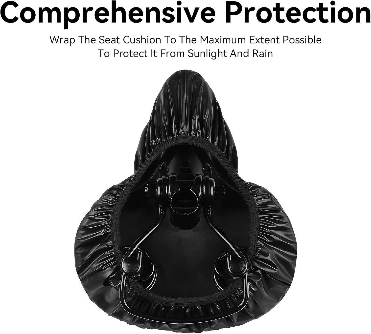 Black Waterproof Bicycle Seat Cover Dustproof Rainproof Saddle Protector for Cycling