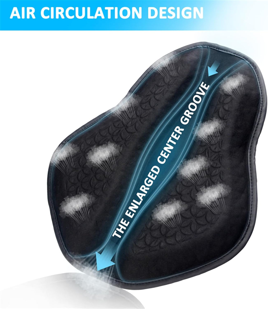 Upgraded Motorcycle Gel Seat Cushion, Universal Motorcycle Seat Pad, Shake Rider Cushion, Enlarged Ventilation Channels, Large 3D-Honeycomb Structure, Shock Absorption and Breathable for Long Rides