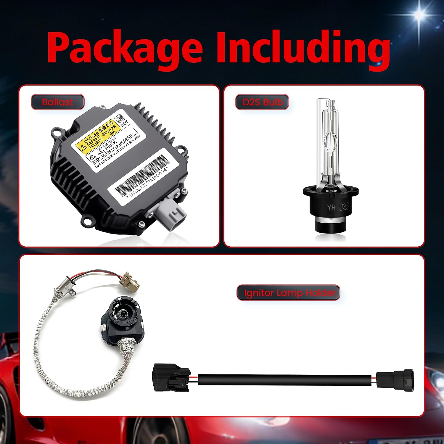 2 Packs HID Headlight Ballast Control Module w/Igniter & D2S Bulb for Infiniti EX35 EX37 FX35 FX37 FX45 FX50 G35 G37 JX35 Q50 Q60 Q70 QX56 QX60 QX70 QX80 28474-89904 28474-8991A NNNNZMNS111LANA