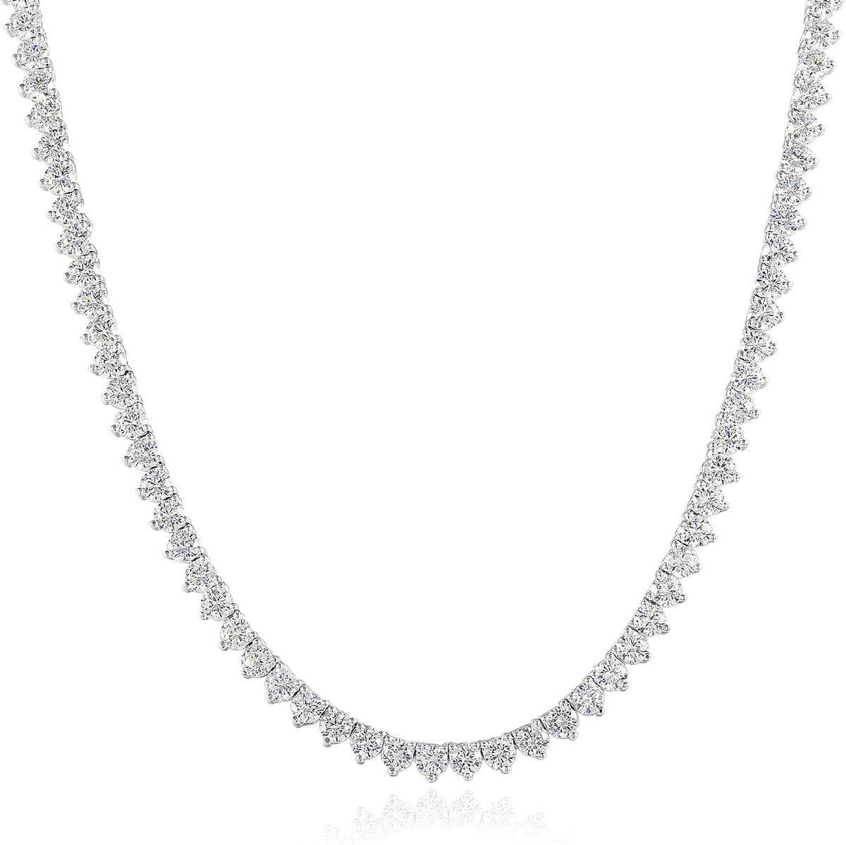 graduated tennis necklace for women men 18k white, main product view