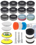 194 PCS 2 Inch Wet Dry Sanding Discs, Drill Polishing Kit with 60 to 10000 Grit Hook and Loop Sandpaper Assortment for Dremel, Headlight Restoration Kit with Buffing Pads for Auto Wood Metal Resin