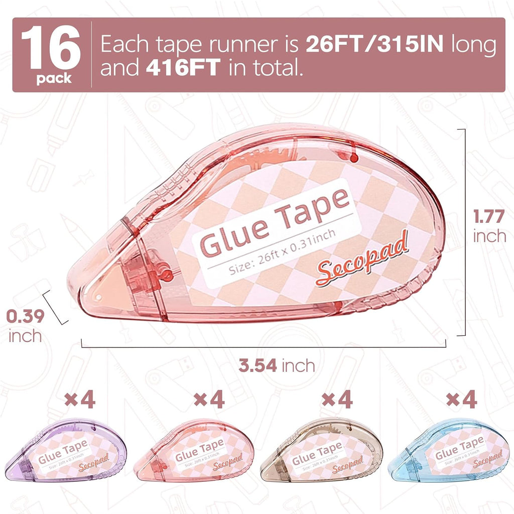 secopad scrapbook tape, glue tape for crafts, 16 shown in use