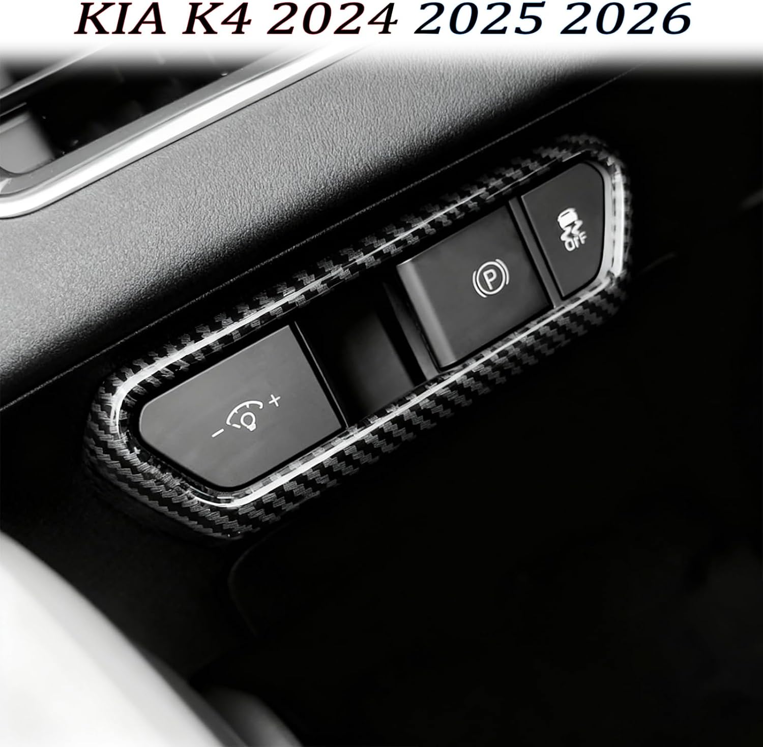 Front Lamp Adjustment Cover,for Kia k4 2024 2025 2026,Stylish Automobile Front Lamp Adjusting Trim Accessories - Carbon Fiber