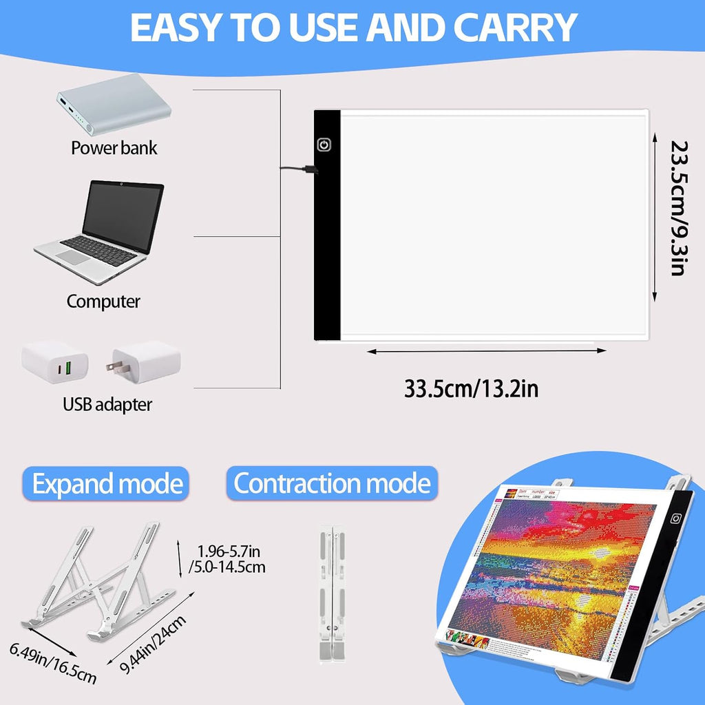dnsgoor 186pcs diamond art accessories kit with a4 shown in use