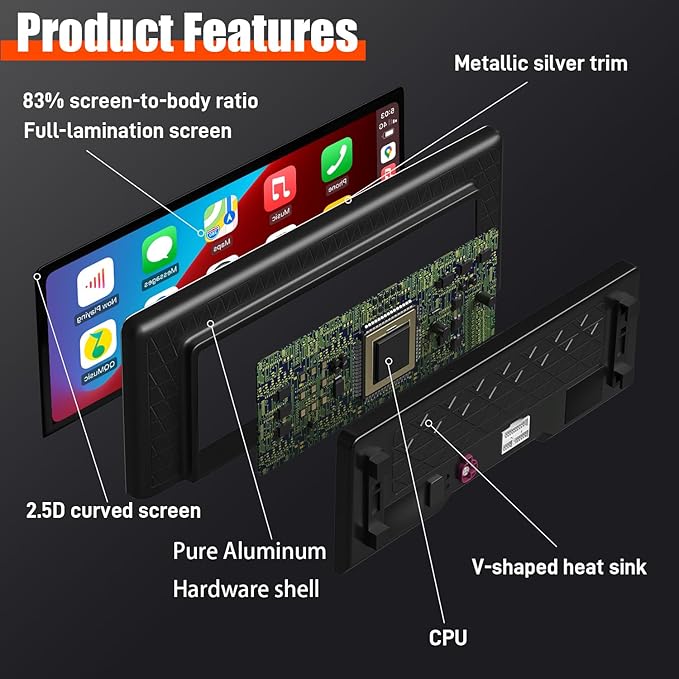 PEMP Linux 12.3" Ultra-Thin Screen E70 E71 CIC Wired Wireless CarPlay Android - Image 4