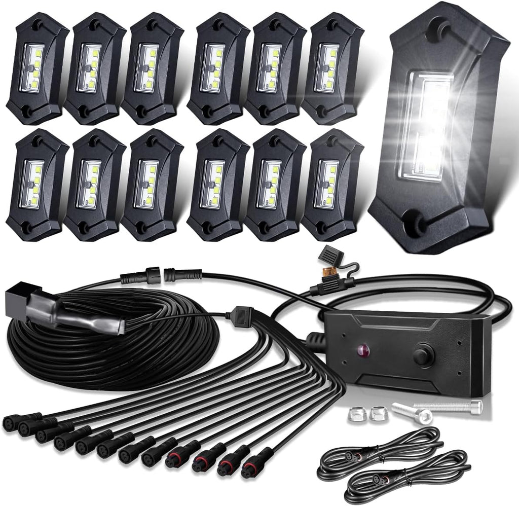 R3 White LED Rock Lights Kit 12PCS