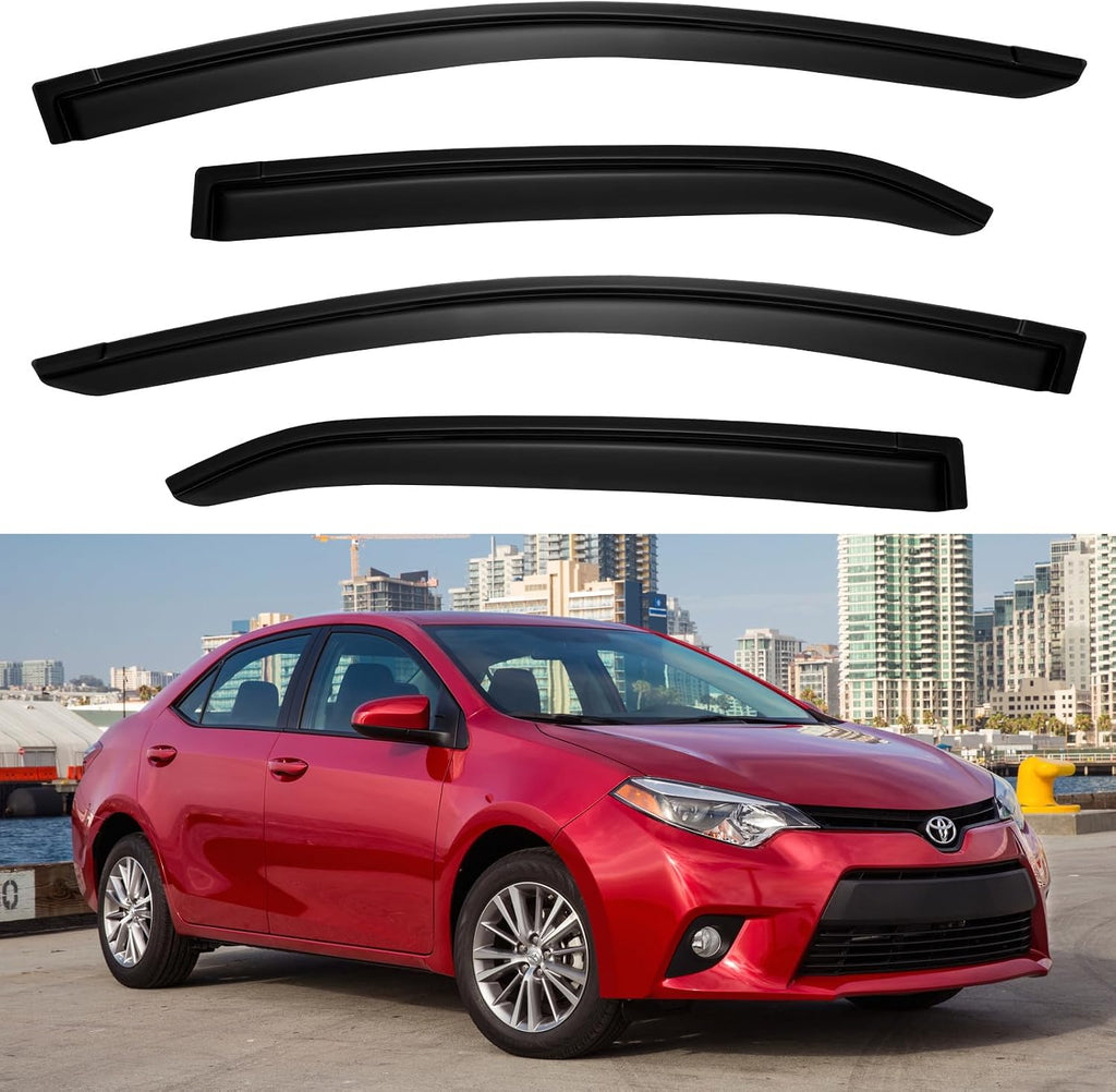 Window Visors Rain Guards for Toyota Corolla 2014-2019, Out-Channel Window Vent