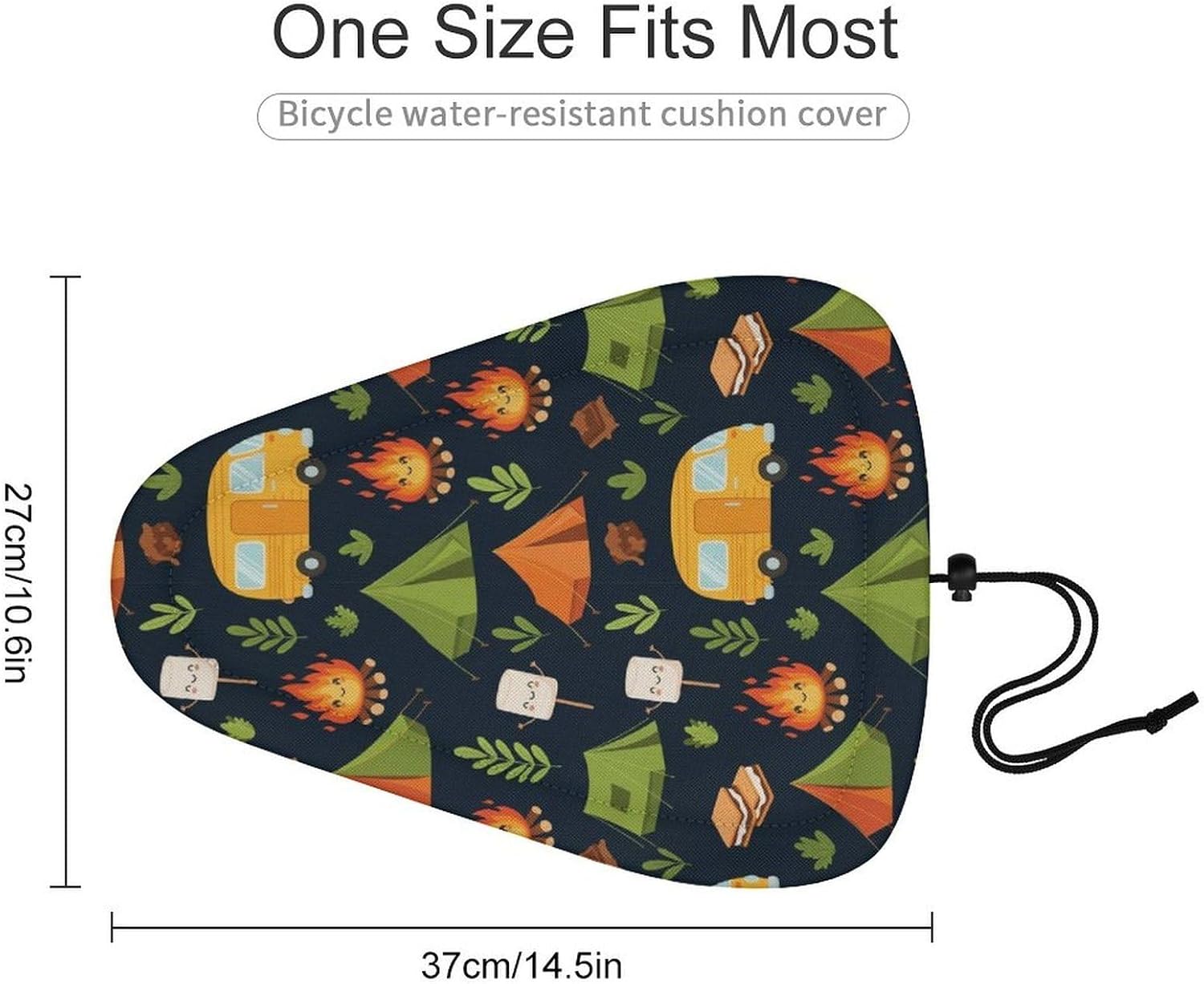 Adjustable Drawstring Bike Seat Cover, Breathable Cushion Mountain Road Cycling Protection