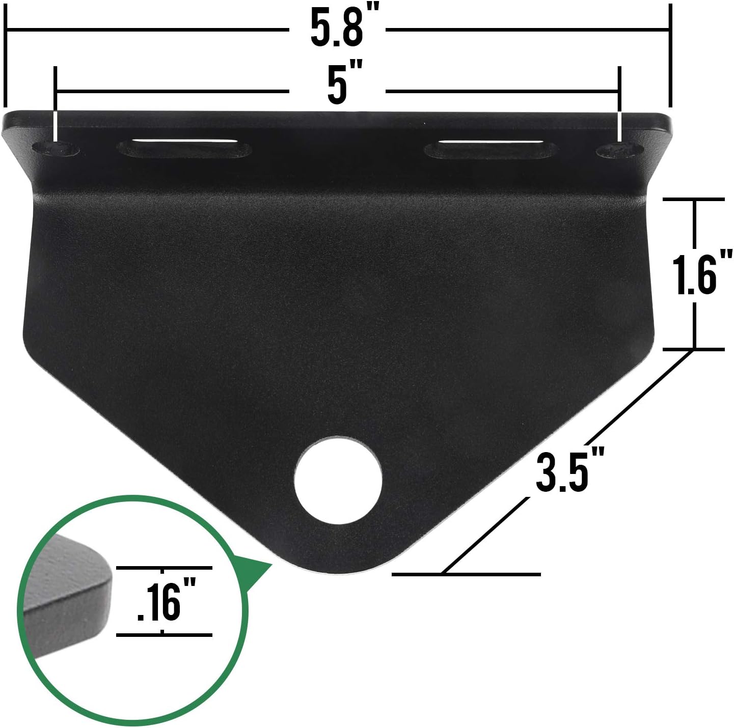Mission Automotive Universal Zero Turn Lawn Mower Trailer Hitch Mount, Heavy Duty 3/16'' Thick & Rugged Steel, 3/4'' Mount, Compatible with Most ZTR (Hardware Not Included) - Riding Lawn Mower Hitch