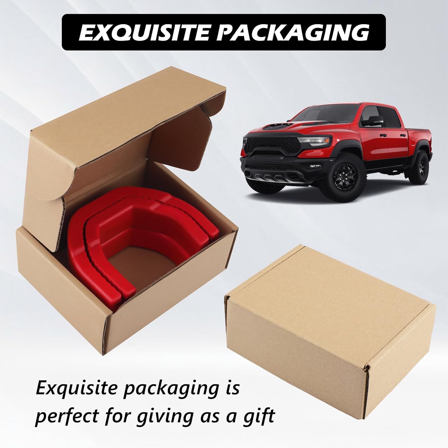 Front Tow Hooks Covers Hitch Cover customized Car Tow Hooks Compatible with RAM 1500 Accessories 2019-2026|Red (Not Fit for RAM 1500 Classic,Warlock,RAM 2500,RAM 3500)
