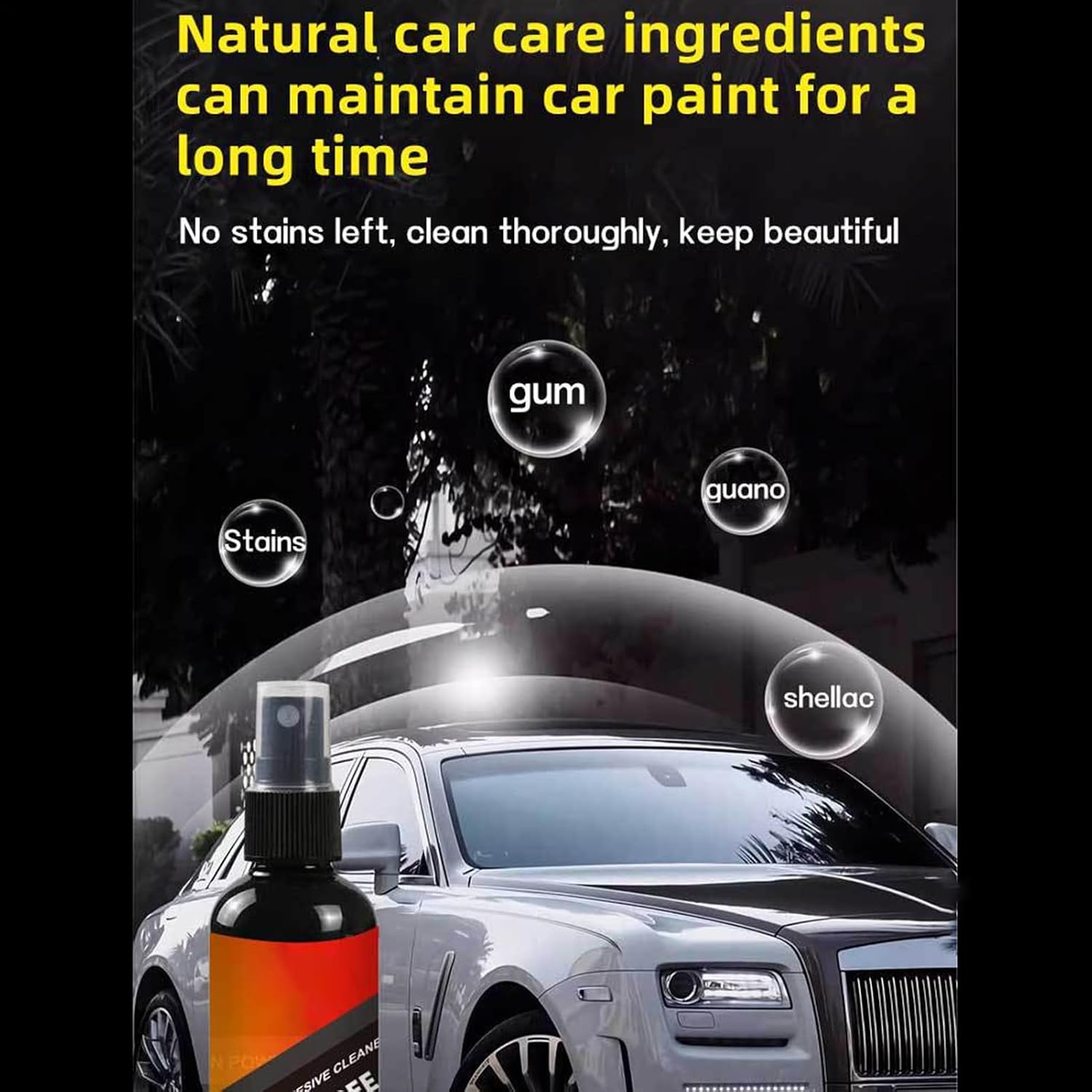 Tree Sap Remover for Auto - 2 Pack Bird Poop Remover Cleaning Spray, Car Detail Spray, Car Exterior Cleaner for Bumper Stickers, Tree Sap, Bird Droppings