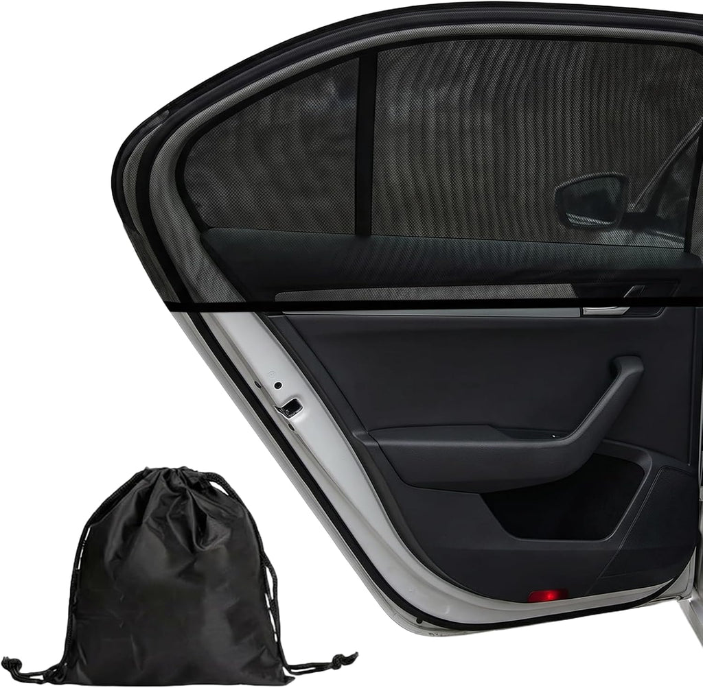 2 Pack Car Window Sun Shades Breathable Mesh Stretch Screens Heat Block UV Protection Side Window Covers for Car Truck SUV Van Large 49X22 Inch