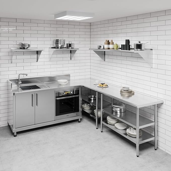 AmGood 60" Long X 18" Deep Stainless Steel Wall Shelf | NSF | Appliance & - Image 2