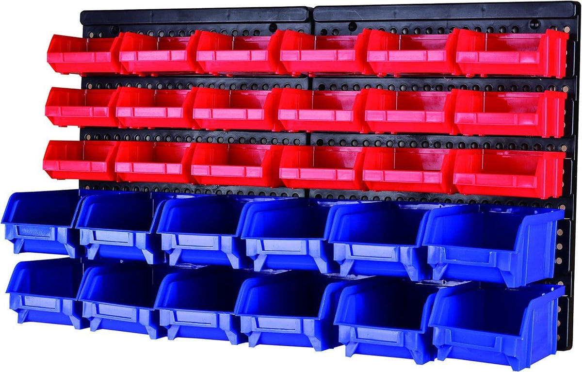 maxworks wall mount storage rack 30 bin heavy‑duty, main product view