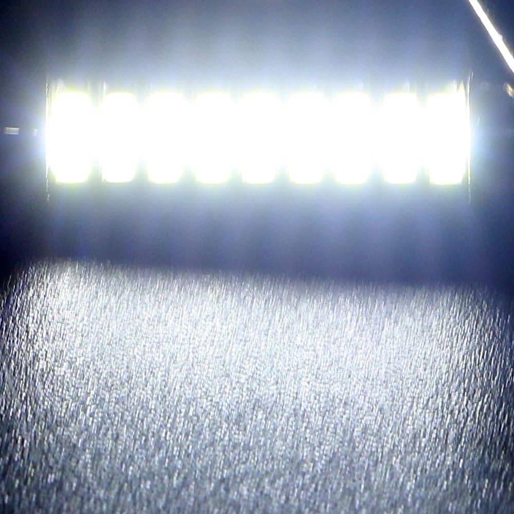 YM E-Bright LED Mirror Fuse Sun Visor 6641 White 4014 9-SMD 12V Festoon Dome Light LED Bulbs(pack of 10) (31MM)