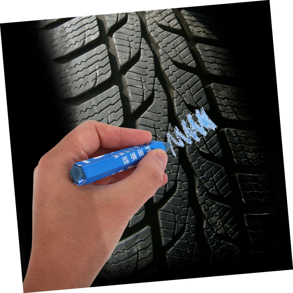 Luxshiny 6-pack Wax Marker Pens for Car Tires, Waterproof Tire Marking Pens for Repairs, Blue, Automotive Use