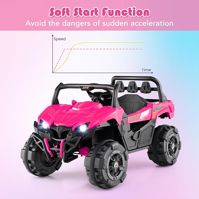 OLAKIDS 12V Ride on Car UTV, Battery Powered Off-Road Kids Electric Vehicles - Image 6