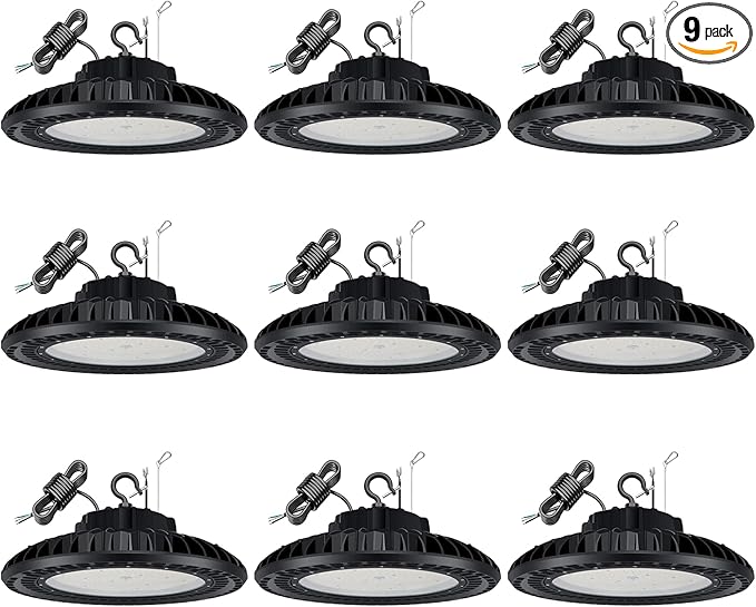 9 Pack 300W LED High Bay Light, UL&DLC Listed 41000LM Dimmable UFO High Bay LED by YELLORE-Professionalledlightsmanufacturerspecializingincommercialandindustriallighting