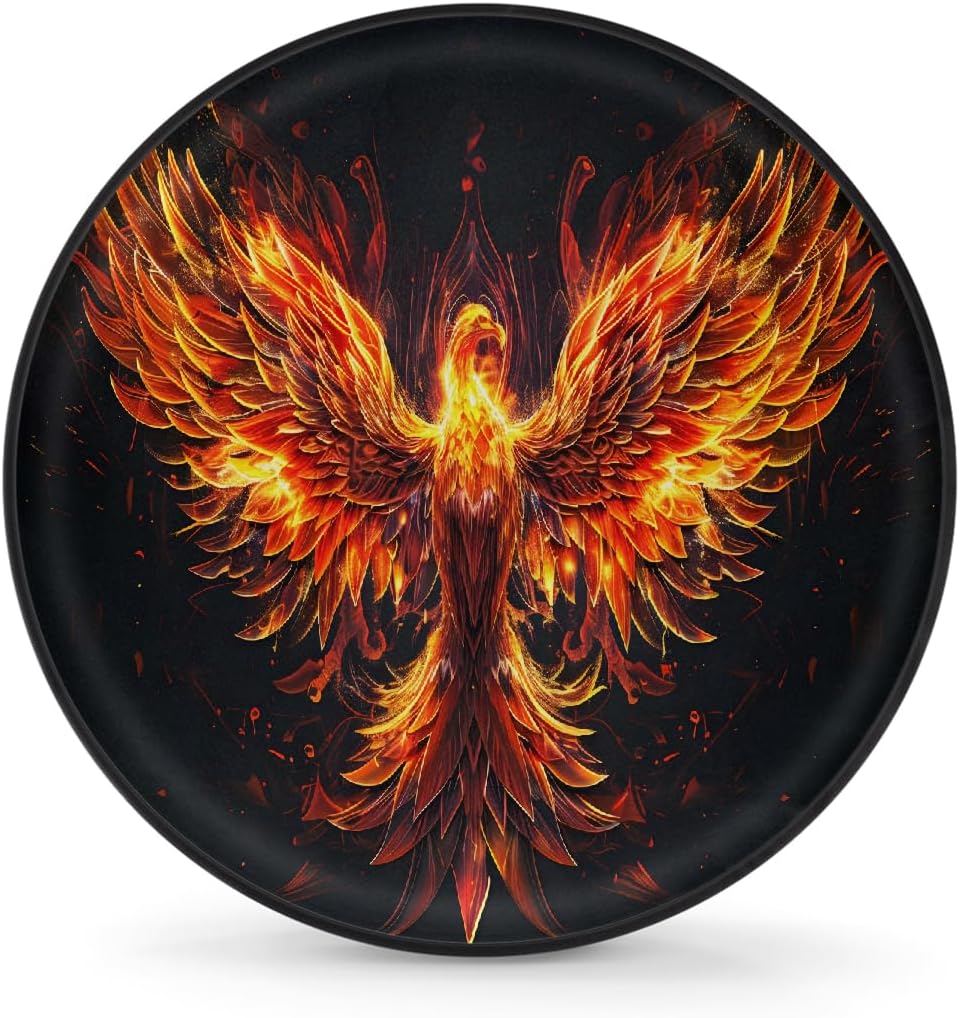 Phoenix Animal Fire RV Camping Spare Tire Covers Weatherproof Dustproof Tire Covers, for Travel Trailer Camper Jeep RV SUV Truck,Wheel Protectors Cover Fit 14 Inch