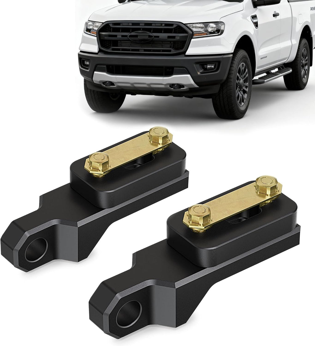 RENO Front Tow Hooks, Aluminum Recovery Hook Compatible with 2019-2023 Ranger 4x4 4x2 Trucks, Replaces OEM M-18954-RA M-18954-RAB (Black,2pcs)