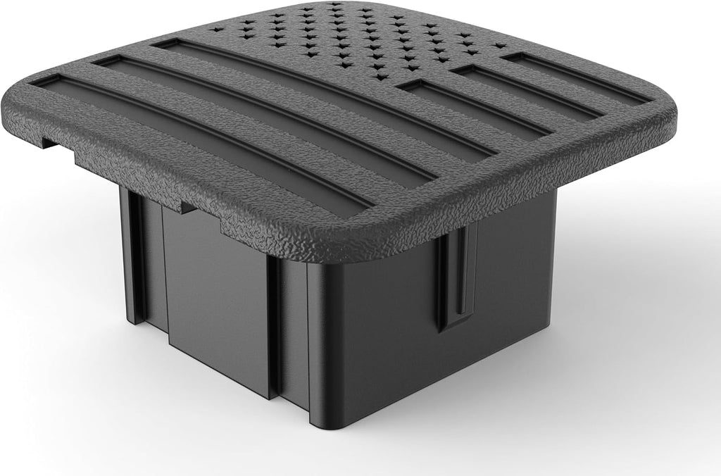 2" Black American Flag Hitch Plug Cover for 2 Inch Receiver, Heavy Duty Rubber Trailer Hitch Cover for Trucks, SUV, Tow Hitch Receiver Plug, No Pin Needed (Fit 2" receivers)