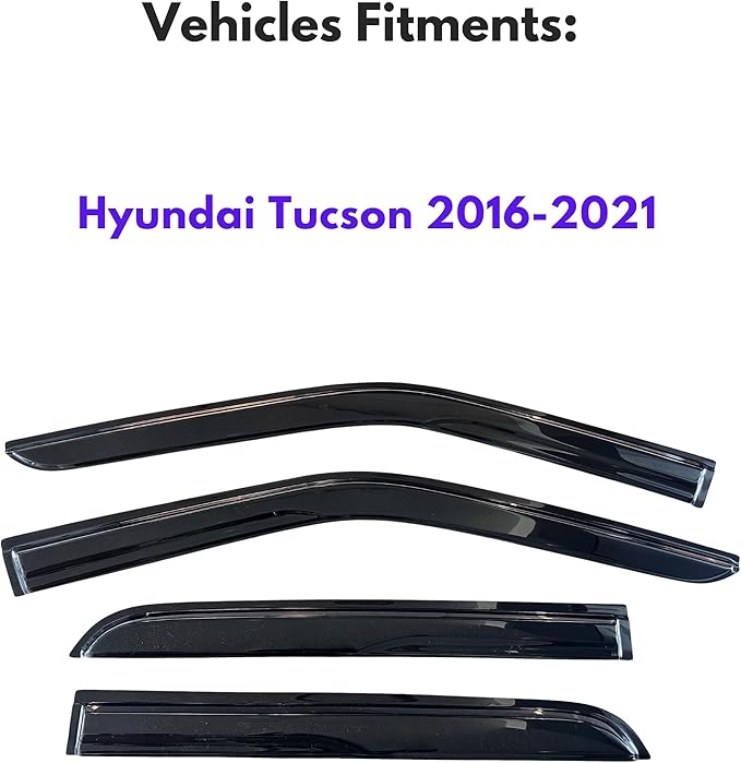 KPY Window Visors Rain Guards for 2016 2017 2018 2019 2020 2021 Hyundai Tucson - Image 2