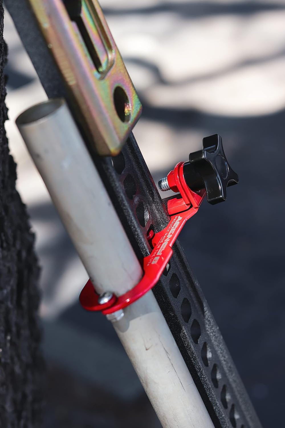 Agency 6 Jack Handle Keeper for Hi-Lift Jacks - No Splitting, Cracking, or Replacing - 304 Stainless Steel, Coated RED - Proudly Made in The USA with US Certified Materials