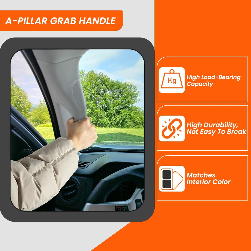 Driver Side A-Pillar Grab Handle Compatible with 2007-2022 Toyota Tundra Sequoia Interior Front Pillar Garnish Trim Panel Assist Handle Replaces 62220-0C050-B0 62220-0C060-B0 (Gray)
