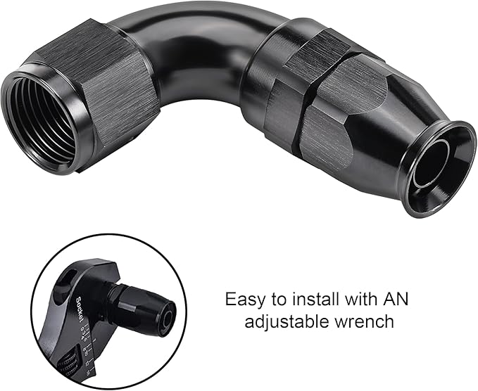 EVIL ENERGY 8AN 90 Degree PTFE One Piece Full Flow End Hose Fitting Aluminum - Image 6