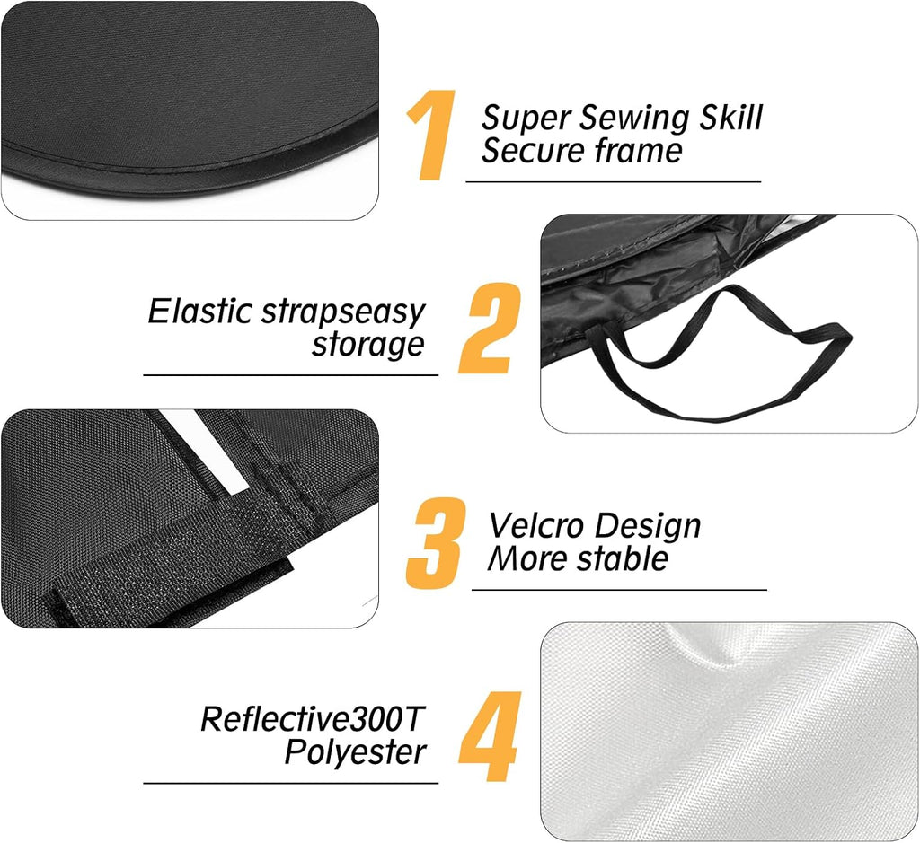 Windshield Sun Shade for BMW X5 2019-2025 2026, Foldable Sun Visor Protector with Storage Bag, 2-Layers Car Sunshade Front Window Shade UV Protection