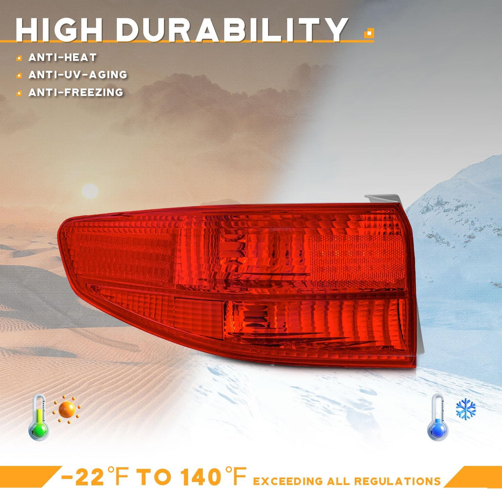 WEELMOTO Rear Brake Tail Light Assembly for 2005 Honda Accord only Left +Driver Side