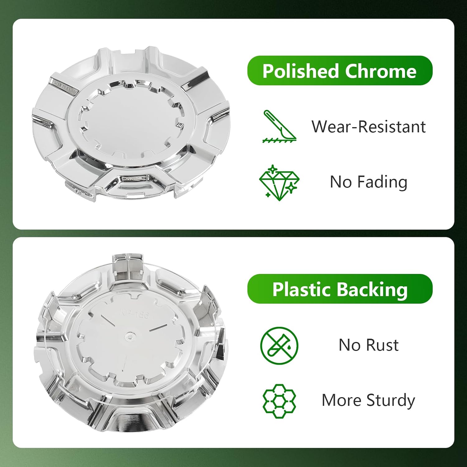 4PCS Wheel Center Caps Hubcap Cover for Chevy Silverado 1500 High Country 2014-2018 Replaces 22871243 (20" 10-Spoke Wheels Only)