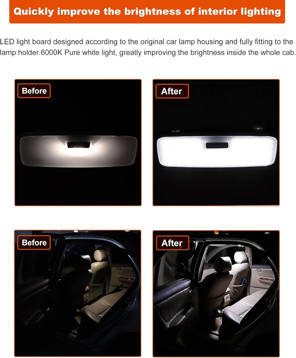 The 48040 LED Dome Light Board,Cab Interior Lighting Upgrade Accessory,1280 Lumens,White Light,for Toyota Tacoma (4th gen,2024-2026),4Runner (2025-2026),RAV4(2022-2026),BZ,Corolla Cross,GR