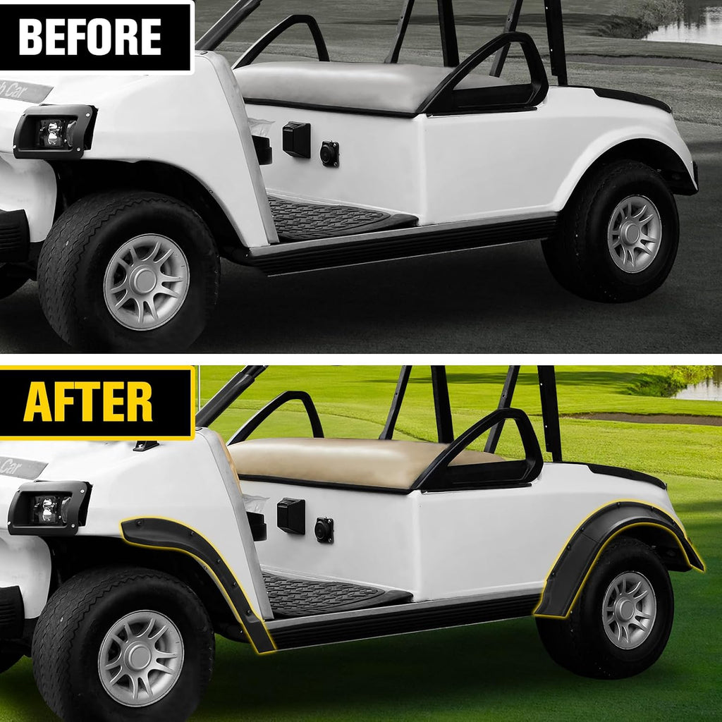 Front and Rear Fender Flares for Club Car DS 1993+, Combined Mud Flaps Guards for Clubcar DS, Golf Cart Accessories, Standard and Unmodified Golf Carts Body Only