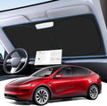Windshield Sunshade for Tesla Model Y/3 2016-2026 (Juniper/Highland), [100% Sun Block & Anti‑Wrinkle] UV Protection Heat Insulation Front Window Cover for Tesla Model Y/3 Accessories