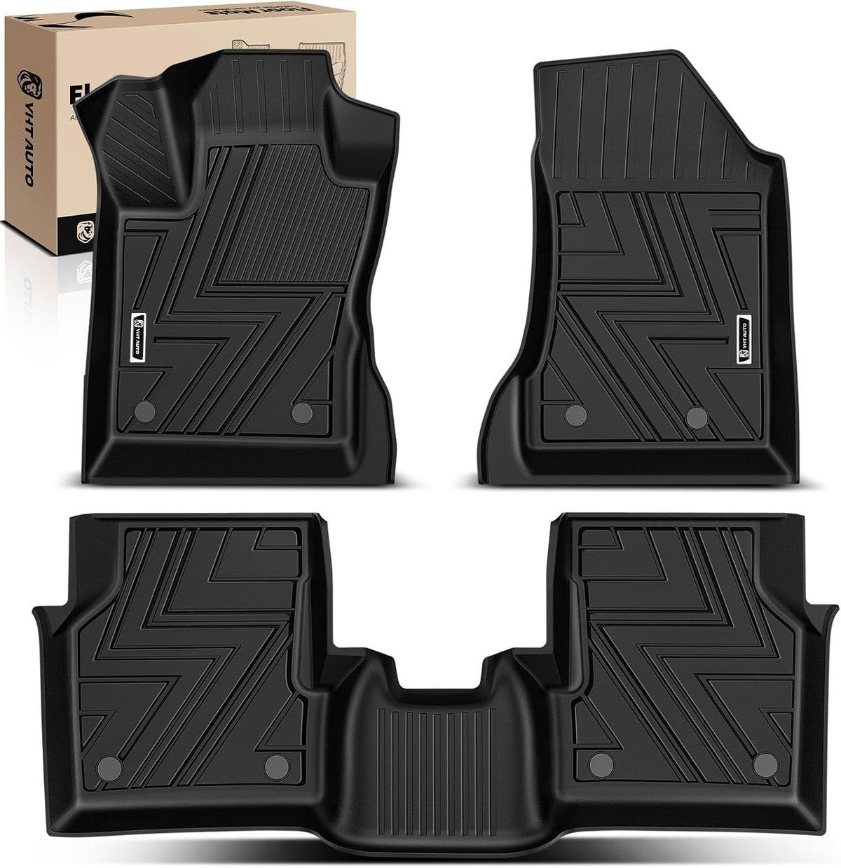 YHTAUTO Floor Mats Fit 2017-2025 Jeep Compass, TPE All Weather Car Mats