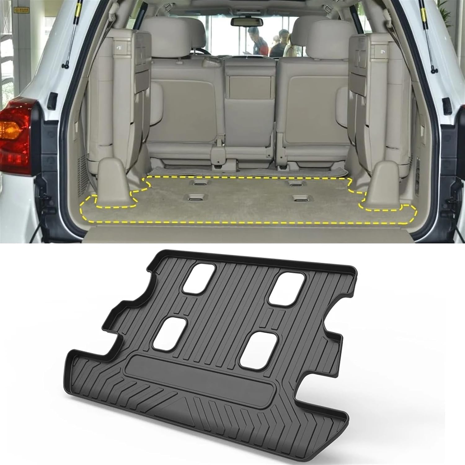 Compatible with Toyota for Land for Cruiser for J200 2017 2018 2019 2020 2021 8-Seats Car Non-Slip Trunk Mats Boot Tray Carpet Accessories Car Trunk Mat Boot Liner
