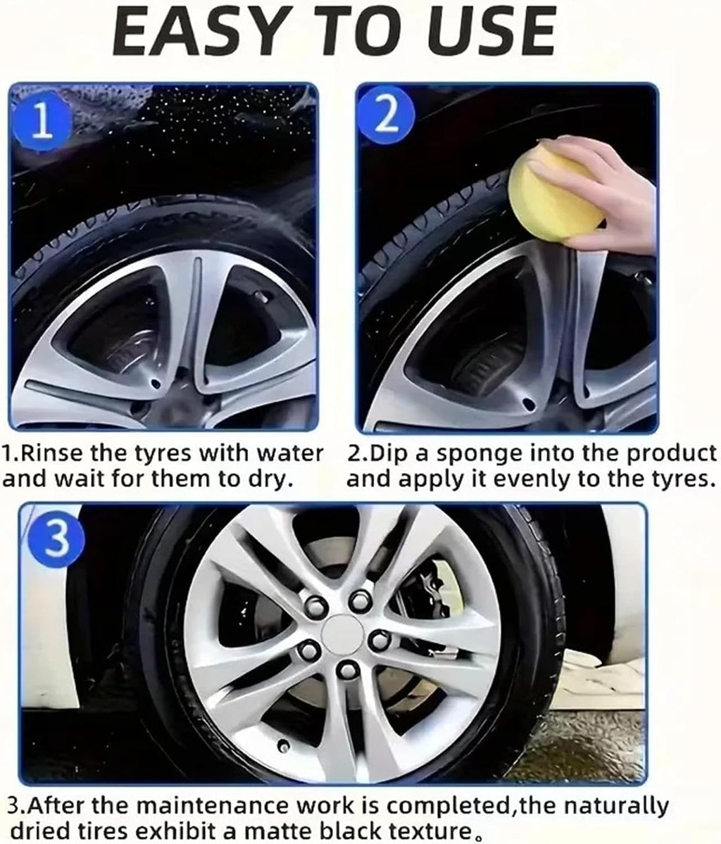 Tire Coating Cream - Hydrophobic Stain Resistant Prevents Cracking | Restore Shine Tire Coating Paste,for Drivers Professionals Garage Repair Shop Caravan Sedan Truck