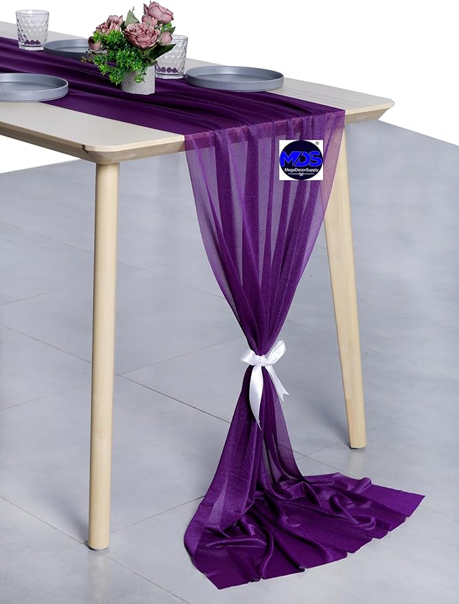 MDS Halloween Chiffon Table Runner - 5 Pack, 29 x 170 Inches, 14ft Each - She...