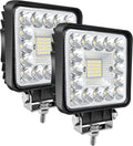 SAN YOUNG LED Tractor Work Lights, 4 Inch LED Spot Lights LED Pods for Trucks Boat Trailer ATV UTV RZR RV OTR, 120W 10000lm 12V 24V Square Off Road Light Bars