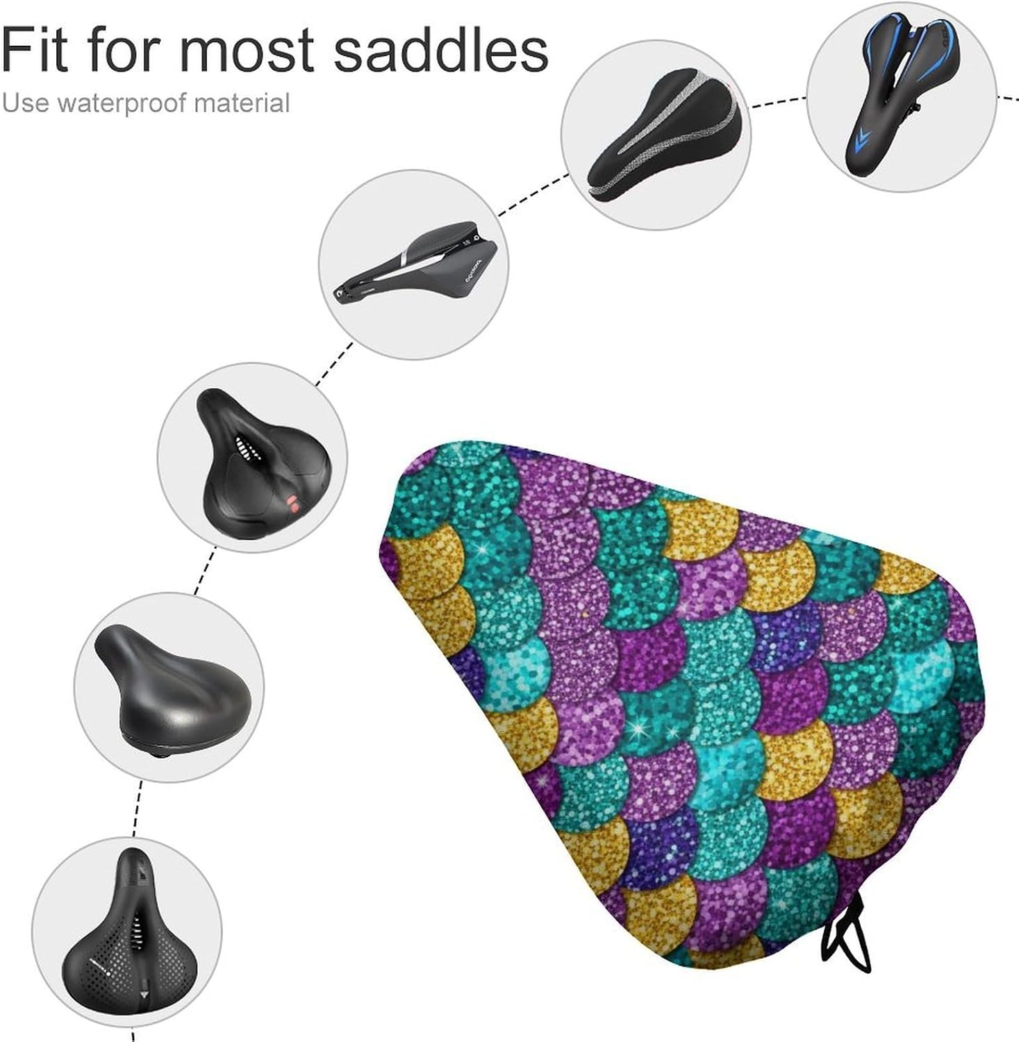 Extra Soft Bicycle Seat Protector, Rain Dust Proof Stationary Bikes Cover Boys Girls