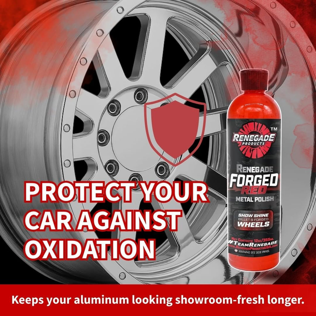 Renegade Products USA - Forged Red - Forged Metal Polish for Billet Wheels & Soft Aluminum, Soft Metal & Forged Wheel Polish, Billet Aluminum Cleaner & Polish, 12oz.