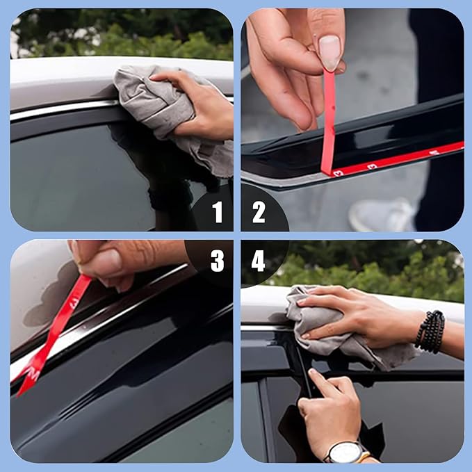 Rain Guards Tape-On Side Window Visor Fit - Image 6