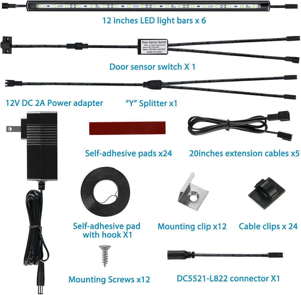 litever led safe lighting kit plug in. door, close-up detail